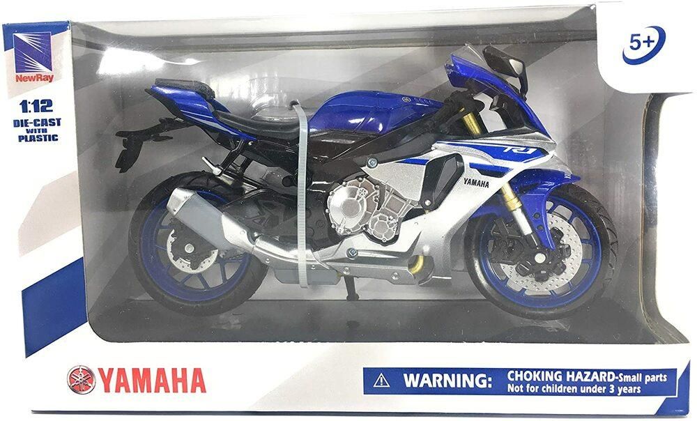 MODEL DIE CAST YAMAHA YZF-R1 2016, BLUE AND SILVER, SCALE 1:12, NEWRAY 57803A - Image 3