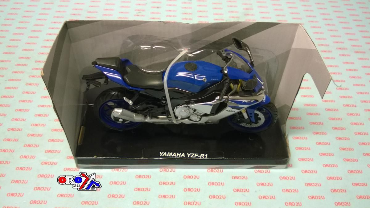 MODEL DIE CAST YAMAHA YZF-R1 2016, BLUE AND SILVER, SCALE 1:12, NEWRAY 57803A - Image 4
