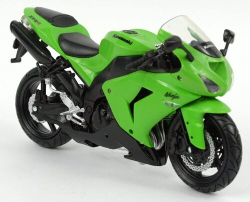 MODEL DIE CAST KAWASAKI ZX-10R, GREEN AND BLACK, SCALE 1:12, NEWRAY 42447A 42443A
