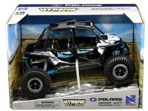 MODEL DIE CAST POLARIS RZR XP 4 TURBO, 2017, WHITE LIGHTNING, SCALE 1:18, NEWRAY 57976A