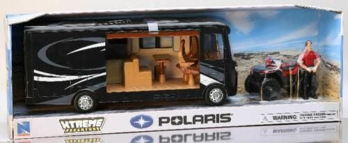 MODEL DIE CAST POLARIS SPORTSMAN, & RV CARAVAN SET, SCALE 1:32, NEWRAY SS-37356