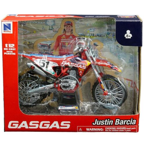 MODEL DIE CAST RED BULL GASGAS TEAM, MC450F, JUSTIN BARCIA #51, SCALE 1:12, NEWRAY 58303