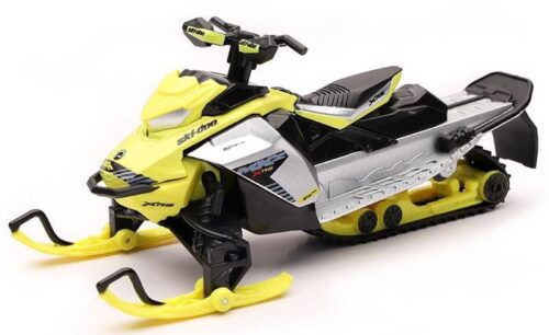 MODEL DIE CAST CANAM SKIDOO MXZ X-RS, SNOWMOBILE, YELLOW & BLACK, SCALE 1:20, NEWRAY 58203