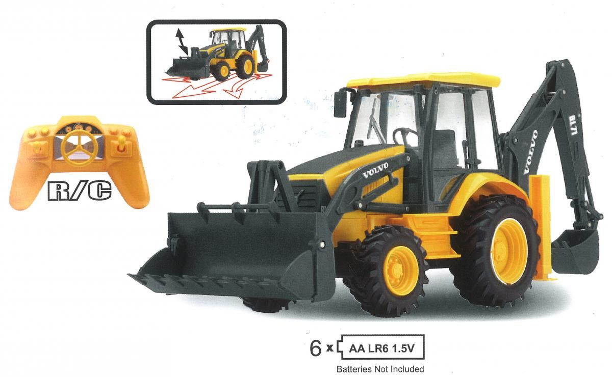 MODEL VOLVO BACKHOE LOADER, YELLOW & BLACK BL71 R/C, SCALE 1:18, NEWRAY 87913A - Image 2