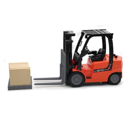 MODEL SCALE FORK LIFT, WITH PALLET AND BOX, SCALE 1:14, NEWRAY 01166
