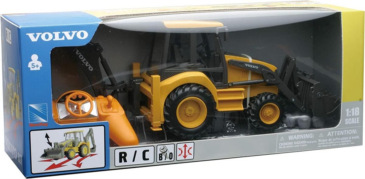 MODEL VOLVO BACKHOE LOADER, YELLOW & BLACK BL71 R/C, SCALE 1:18, NEWRAY 87913A - Image 3
