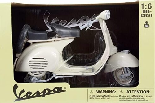 MODEL DIE CAST VESPA 150 VL1T, OFF WHITE CREAM, SCALE 1:6, NEWRAY 49273