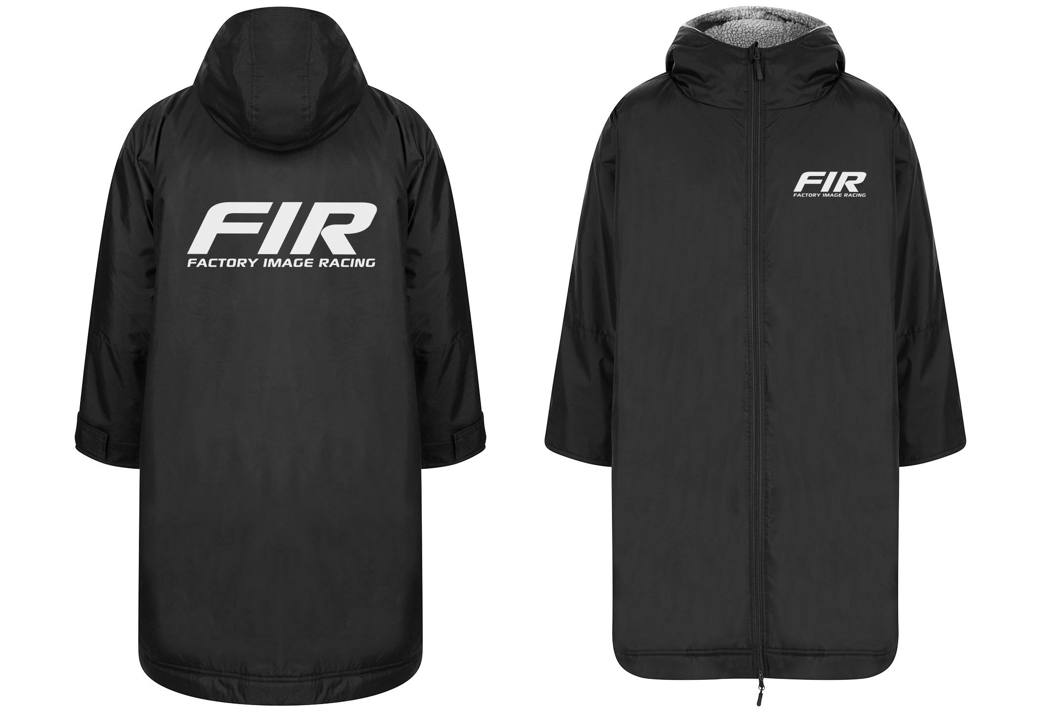 CHANGING DRY ROBE - FIR TEXT - BLACK - KIDS 5-8