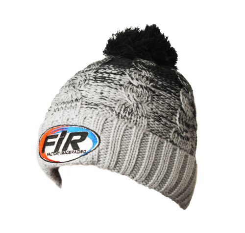 FIR LOGO – BLACK/LIGHT GREY BOBBLE HAT – ONE SIZE