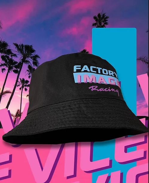 BLACK BUCKET HAT – RETRO VICE DESIGN – SMALL / MEDIUM