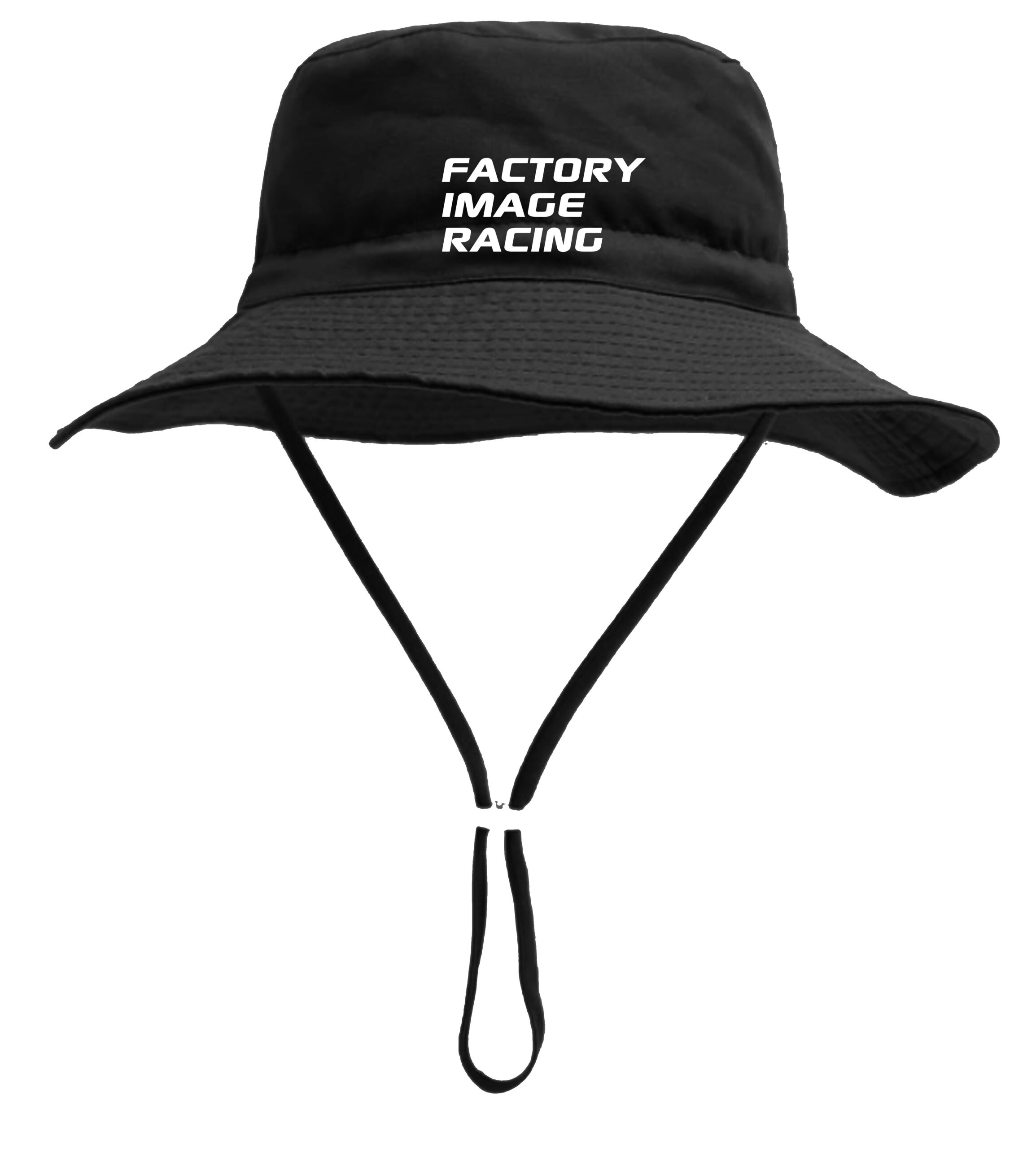 BLACK BOONIE HAT – WHITE FIR TEXT – ONE SIZE