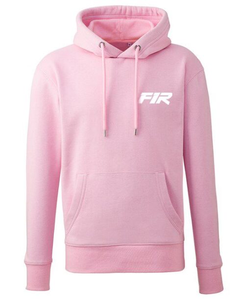 MENS HOODIE SWEATER – WHITE ON PINK – SIZE – S