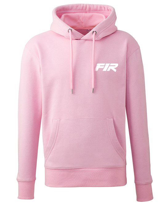MENS HOODIE SWEATER - WHITE ON PINK - SIZE - M