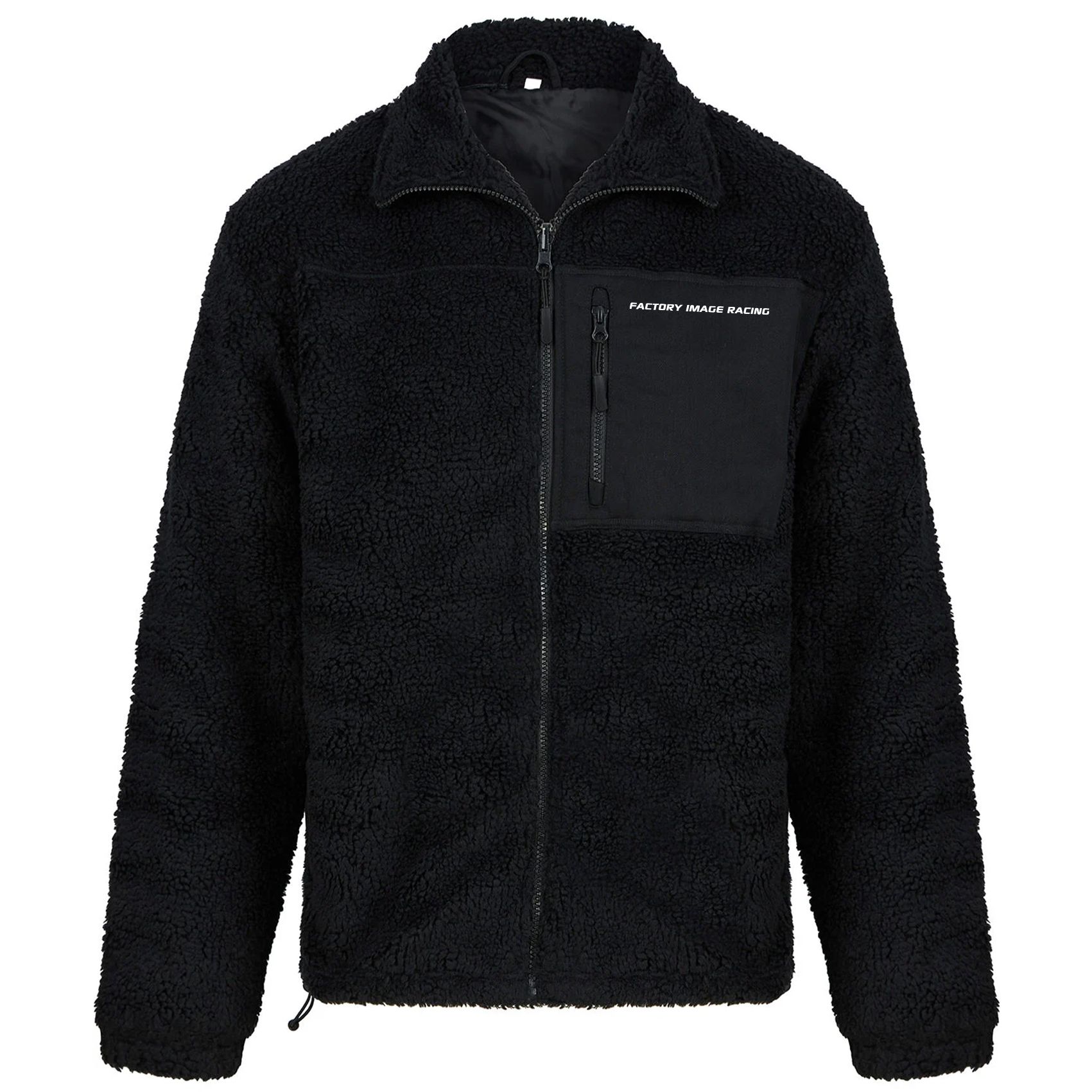 SHERPA FLEECE JACKET BLACK EXTRA LARGE FLEECE LINED, FRONT POCKET - Image 2