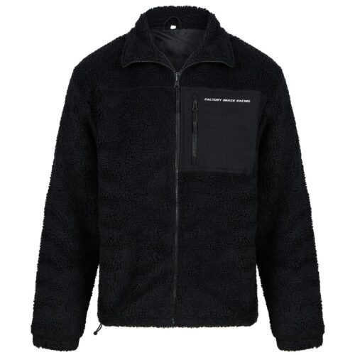 SHERPA FLEECE JACKET BLACK EXTRA SMALL, FLEECE LINED, FRONT POCKET