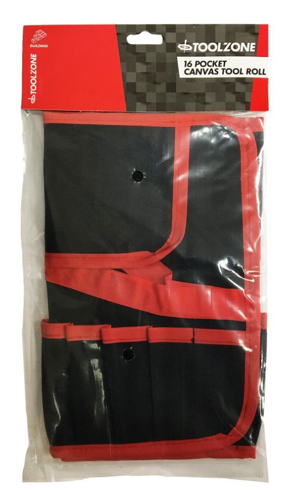 TOOL ROLL 16 POCKET CANVAS 525x285mm - TOOLZONE KDPTB030 - Image 3
