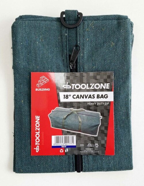 TOOLBAG 18″ CANVAS ZIP CLOSURE WATER RESISTANT – TOOLZONE KDPTB019