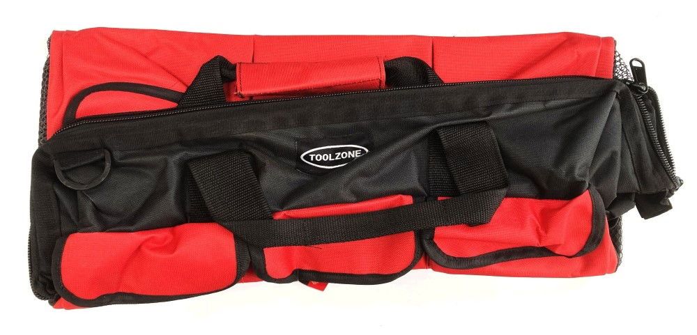 TOOL BAG 22" 18 POCKETS HARD BASE NYLON WITH SHOULDER STRAP - TOOLZONE KDPTB016 - Image 2