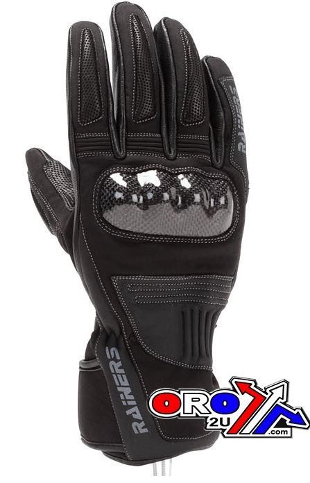 GLOVE BLACK LEATHER CARBON, PROTECTOR, WATERPROOF
