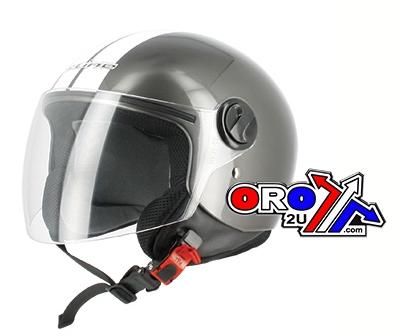 HELMET ROAD SM 56 GREY/WHITE, HALF JET VISOR S-LINE S740, DEC4F1202