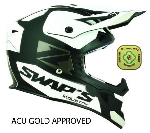 MX HELMET XL 62 BLACK/WHITE, SWAP'S S818 FULL FACE CSW5G1105, !! ACU GOLD APPROVED !! - Image 2