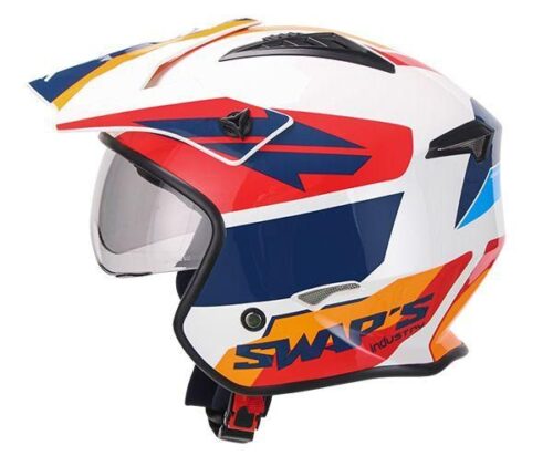 HELMET JET – Small 56cm White/Red/Blue, SWAPS S769, JTR2G1502