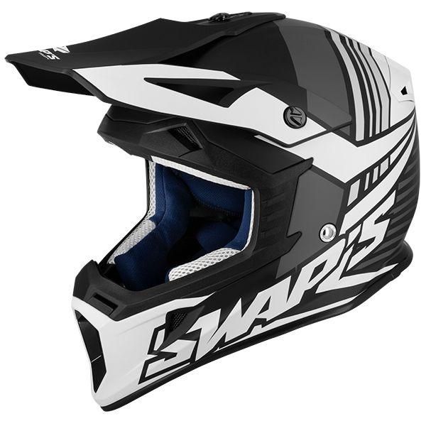 MX HELMET LG 60 BLACK/WHITE 21, SWAP'S S818 FULL FACE CSW5F0104, !! ACU GOLD APPROVED !! - Image 2