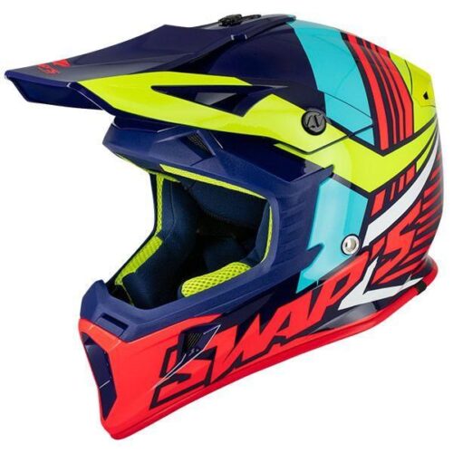 MX HELMET LG 60 BLUE/YELLOW 21, SWAP’S S818 FULL FACE CSW9G0104, !! ACU GOLD APPROVED !!