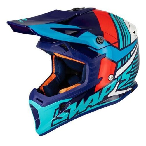 MX HELMET XL 62 WHITE/BLUE 21, SWAP’S S818 FULL FACE CSW6G1105, !! ACU GOLD APPROVED !!