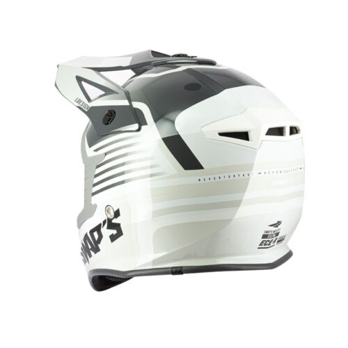 MOTOCROSS HELMET SWAPS S818 – SHINY GREY WHITE – SIZE S 55cm – 56cm