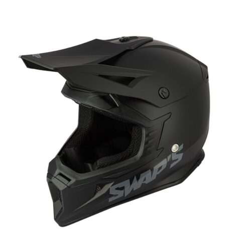 MOTOCROSS HELMET SWAPS S818 – MATT BLACK – SIZE XL 61cm – 62cm