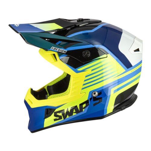 MOTOCROSS HELMET SWAPS S818 – SHINY FLUO YELLOW – SIZE XL 61cm – 62cm