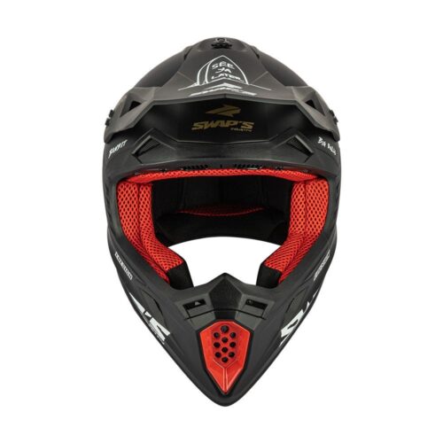 MOTOCROSS HELMET SWAPS S818 – MATT BLACK GOLD FULL GAZ – SIZE M 57cm – 58cm