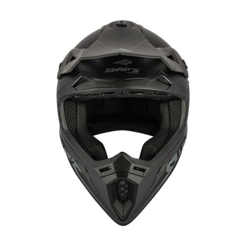 MOTOCROSS HELMET SWAPS S818 – MATT BLACK – SIZE M 57cm – 58cm
