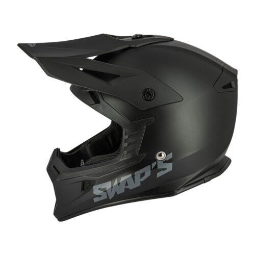 MOTOCROSS HELMET SWAPS S818 – MATT BLACK – SIZE S 55cm – 56cm