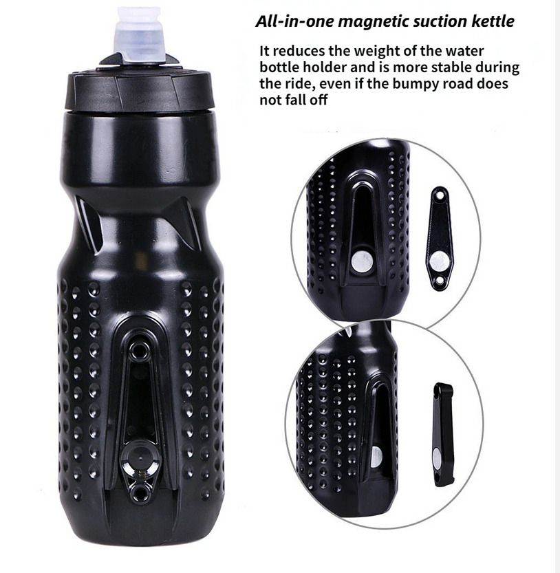 Magnetic Cycling Water Bottle Holder Cage 710ml - Grey - Fidlock Style Connection - Image 3