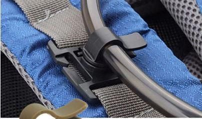 Drinking Tube Rotatable Clip 2pcs, Molle Hydration hose clamp