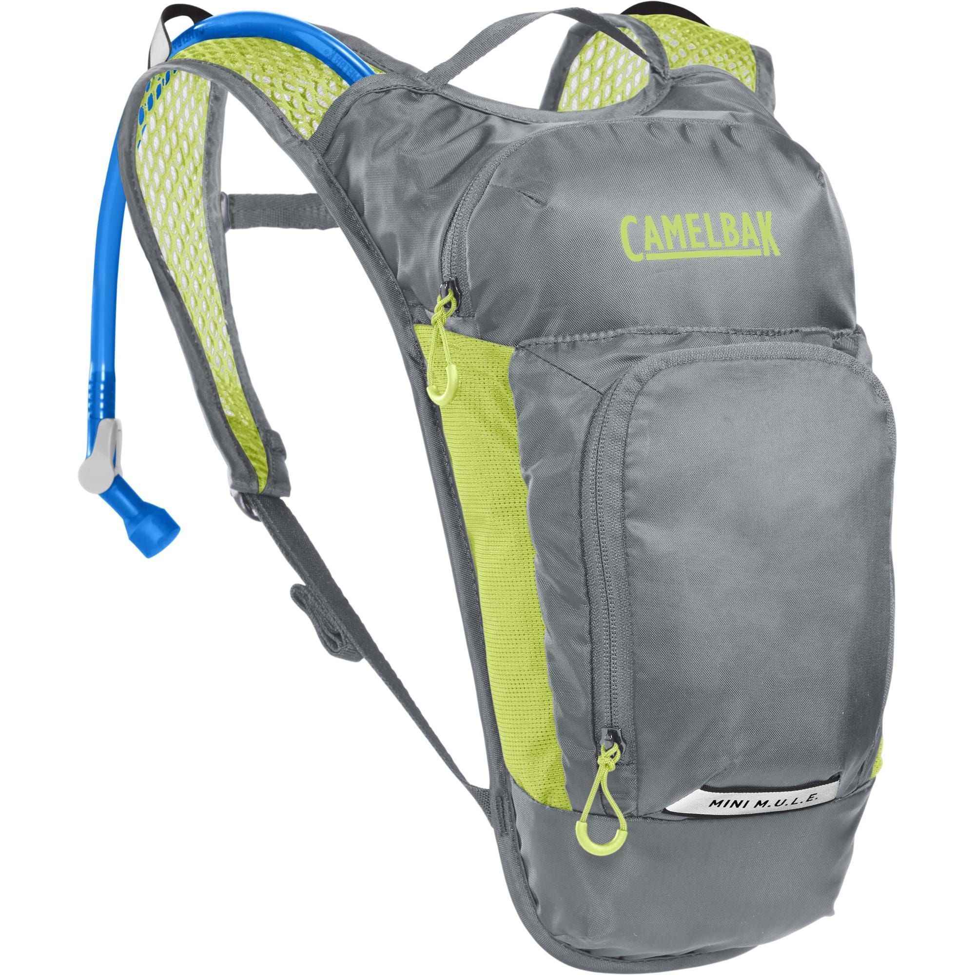 CAMELBAK KIDS' MINI M.U.L.E. HYDRATION PACK 3L WITH 1.5L RESERVOIR 2023: METAL GREY/GREEN CBKMMB5 - Image 2