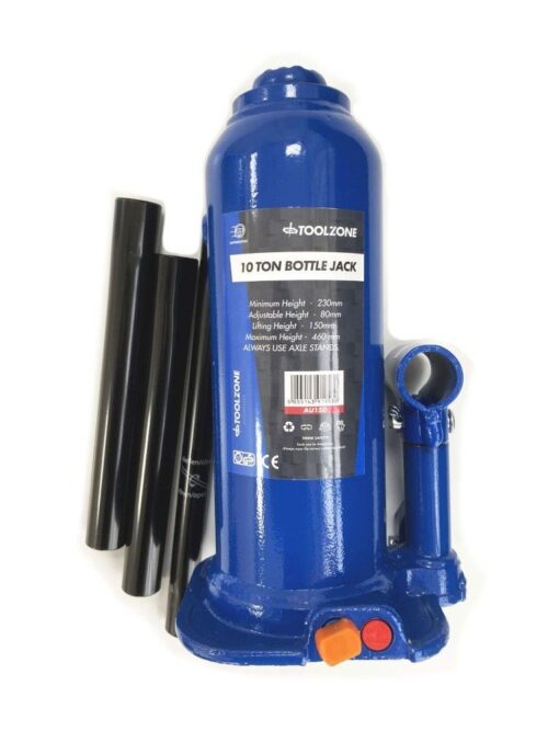BOTTLE JACK 10 TON min height 230mm max height 460mm – TOOLZONE KDPAU150