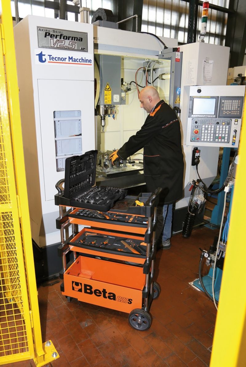 Folding Tool Trolley for Outdoor Jobs, 2 Drawers, 990x390x700mm, Centralized Lock, 160mm Fixed Castors - Beta Tools C27S-O - Image 2