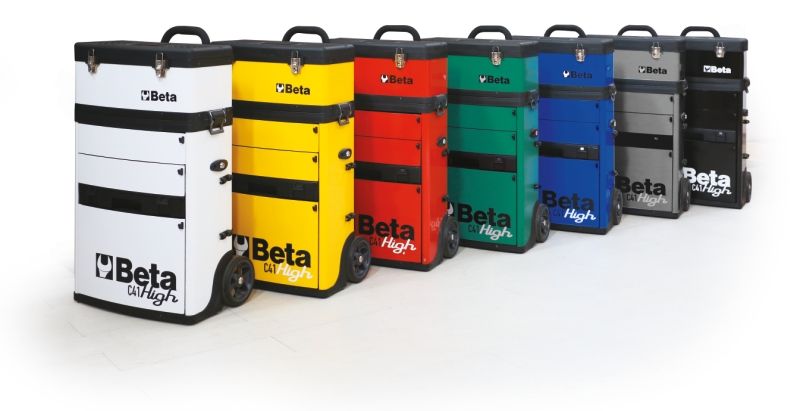 Two-Module Tool Trolley with Detachable Tool Box, Drawers, and Pull-Out Case - Beta Tools C41H-O - Image 2