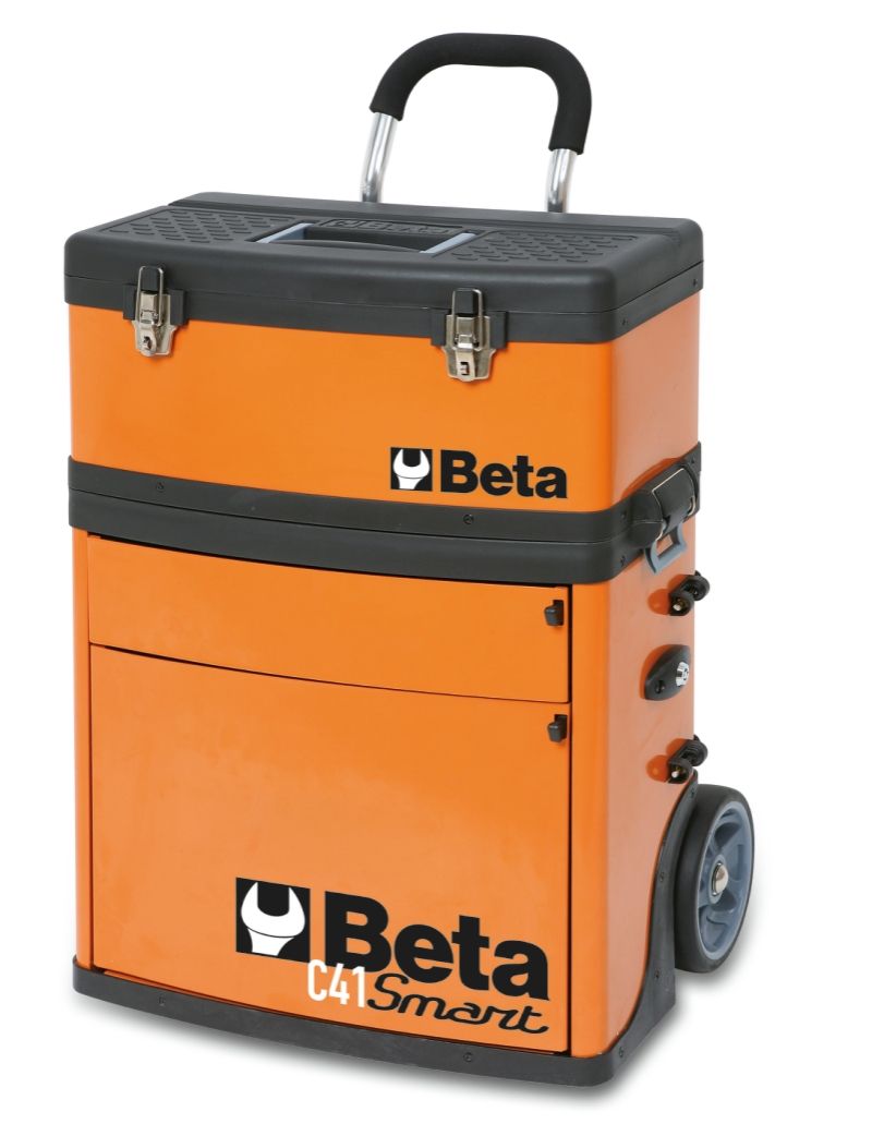 Two-Module Tool Trolley with Detachable Tool Box and Drawers - Beta Tools C41S - Image 2