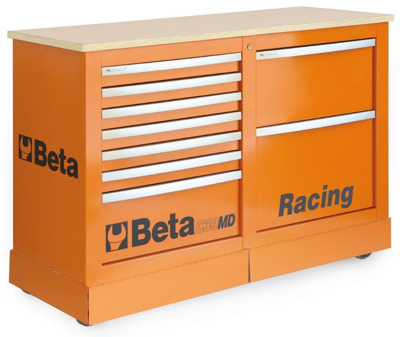 Special Mobile Roller Cabinet Racing MD Type with 7-Drawer and 2-Drawer Modules - Beta Tools C39MD-R - Image 3