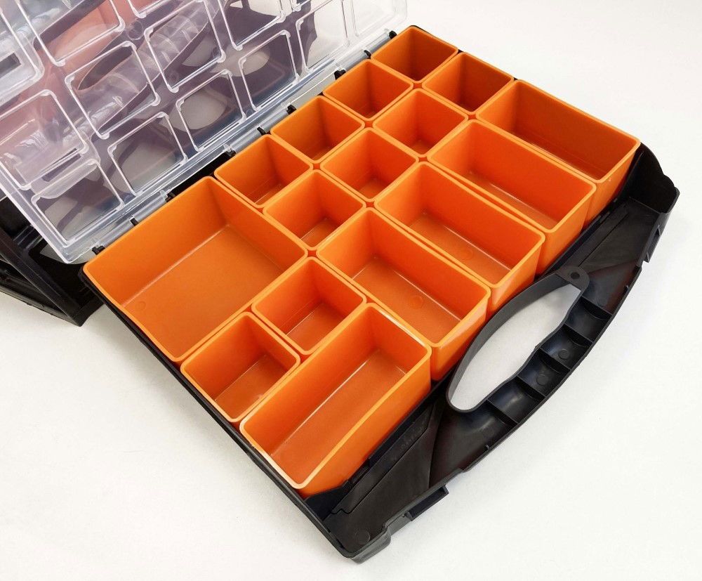 ORGANISER SET 4 TRAY POLY WITH REMOVABLE INNER COMPARTMENTS - TOOLZONE KDPTB098 - Image 3