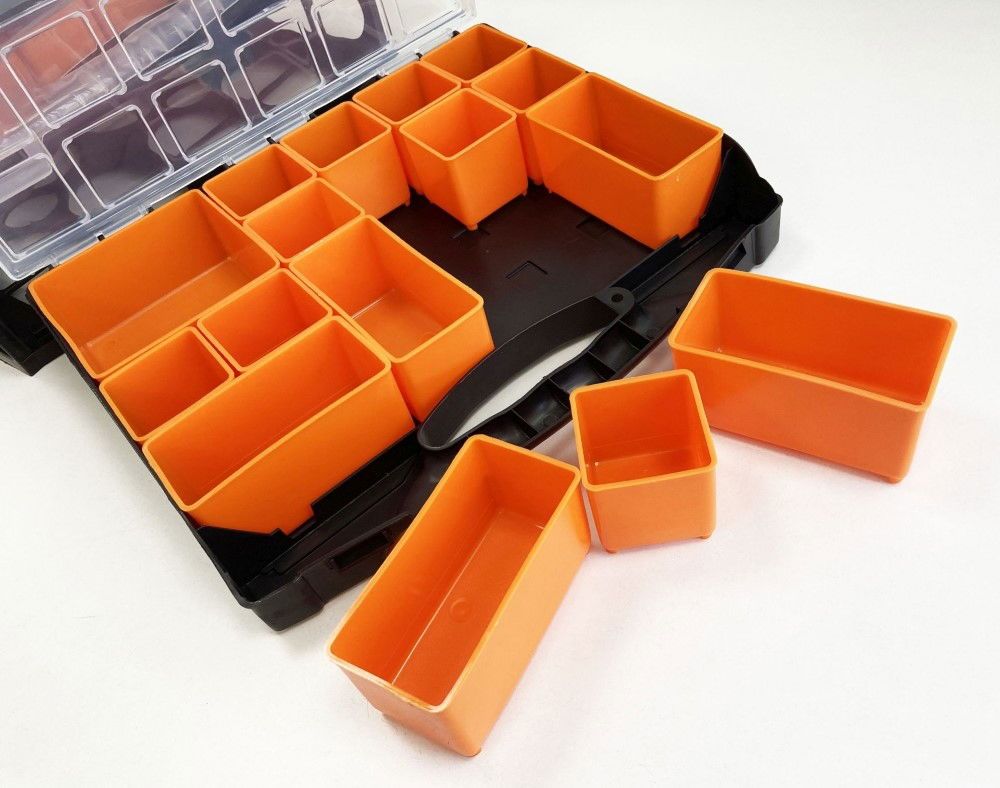 ORGANISER SET 4 TRAY POLY WITH REMOVABLE INNER COMPARTMENTS - TOOLZONE KDPTB098 - Image 6
