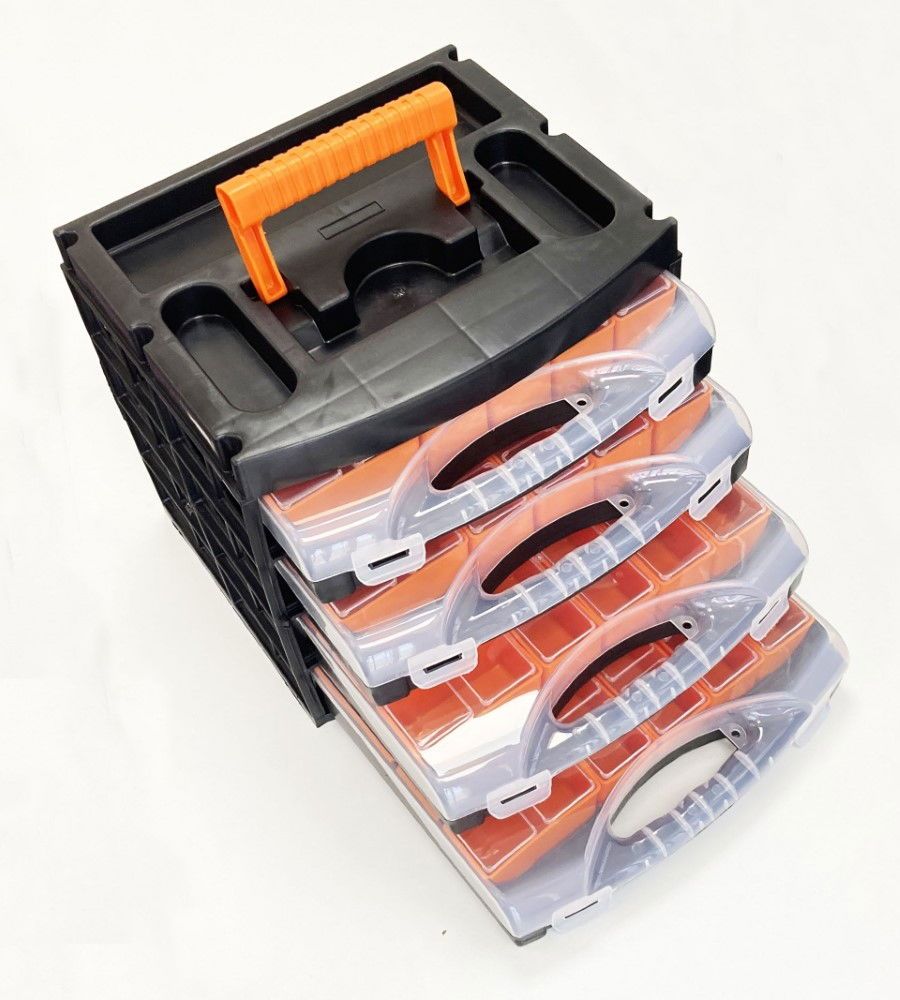 ORGANISER SET 4 TRAY POLY WITH REMOVABLE INNER COMPARTMENTS - TOOLZONE KDPTB098 - Image 9