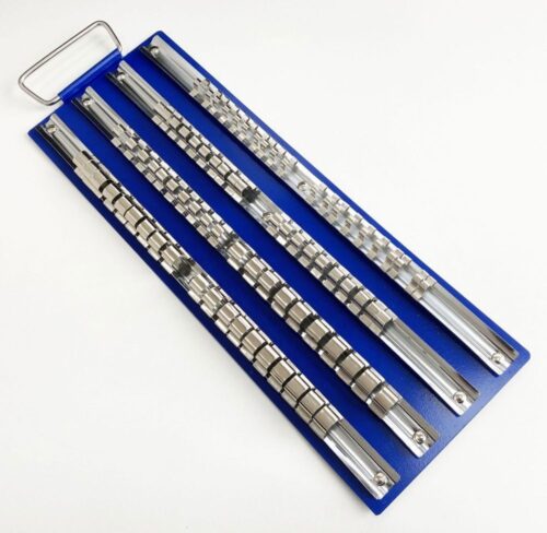 SOCKET TRAY 80 CLIP METAL WITH FIXED RAILS 1/4″ 3/8″ 1/2″ – TOOLZONE KDPSS001