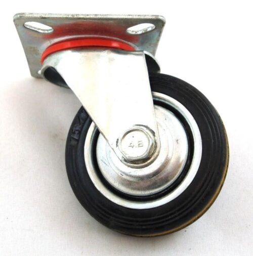 CASTOR SWIVEL 3″ 72mm RUBBER WHEEL STEEL PLATE 25kg – TOOLZONE KDPRM007