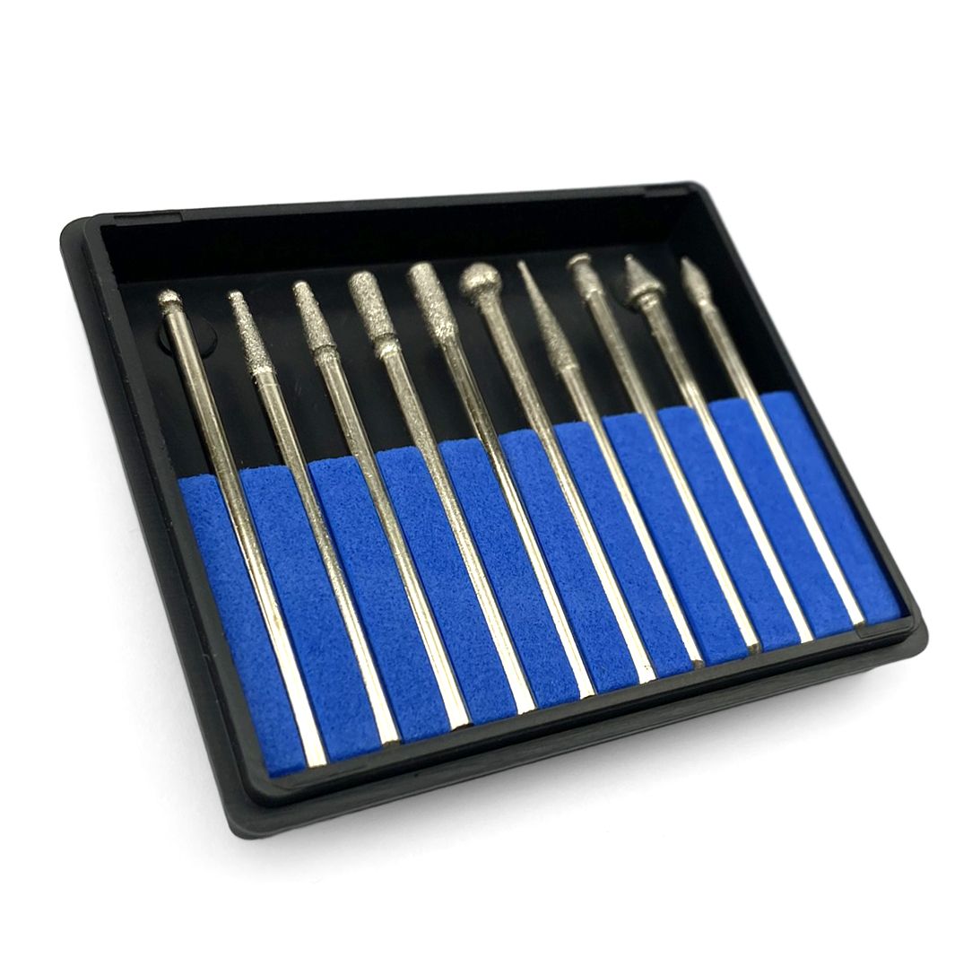DEBURRING AND ENGRAVING SET 10pc 50GRIT DIAMOND 2.35mm SHANK - TOOLZONE KDPHB264 - Image 7