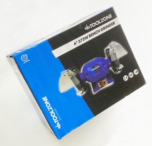 BENCH GRINDER 6″ 375W 1/2HP 230V WITH FINE AND COARSE WHEELS – TOOLZONE KDPPW057